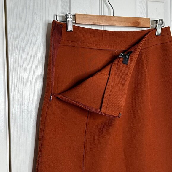NEW Ann Taylor Skirt Patch Pocket Burnt Orange Boho 70's Stretch Size 6P - Picture 6 of 11